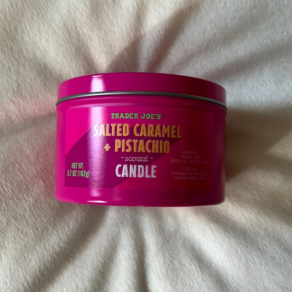 Limited Edition Salted Caramel Pistachio scented candle by Trader Joe’s